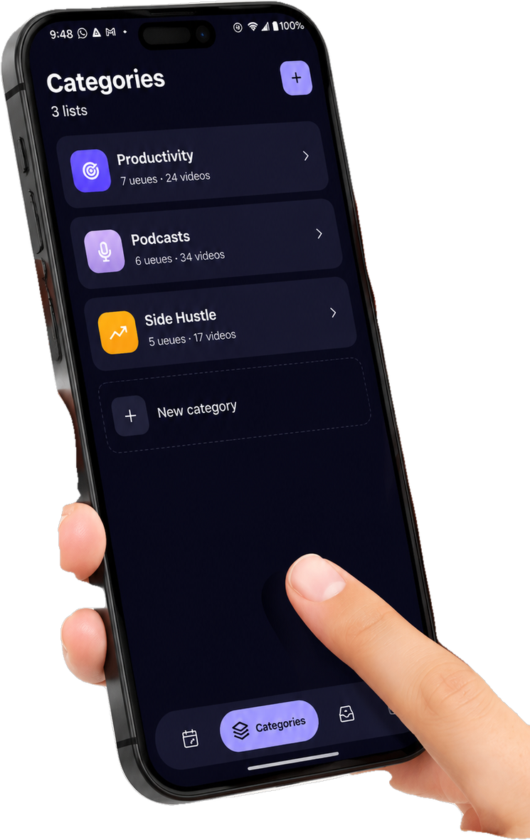 ueue categories screen